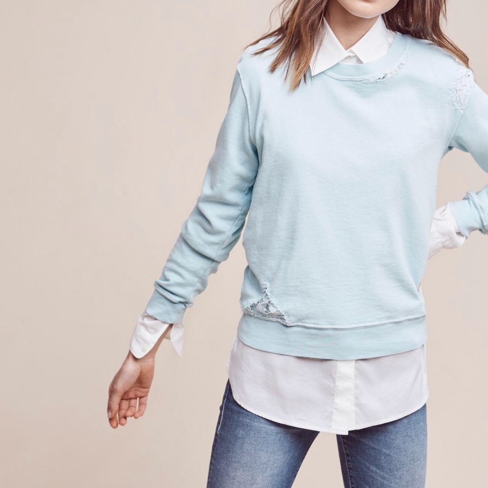 Anthropologie Stateside Laced Terry Sweatshirt